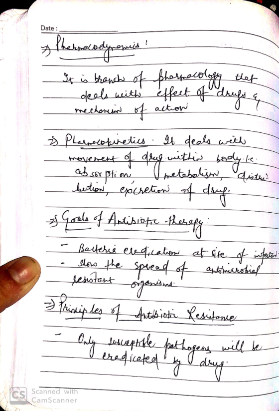 Date : & Therpecodyremis It is branch of Pharmacology that deels with effect of drugs & mechanism of action Pharmacokinetics.