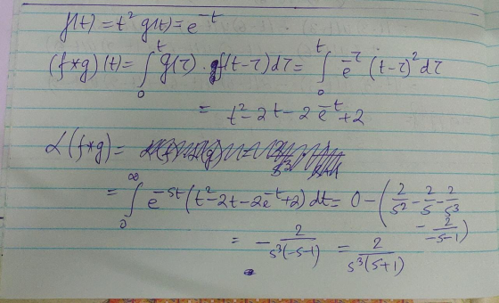 t. o f(t) = t get) et (f*9) (4)= 1800 gt-1)d7= 2 (4-g?d7 = 1² 24-22+ + 2 2f8g) = MAGYARIHUANETA Jest (t2t-22 +2) dt = 0 -33-5