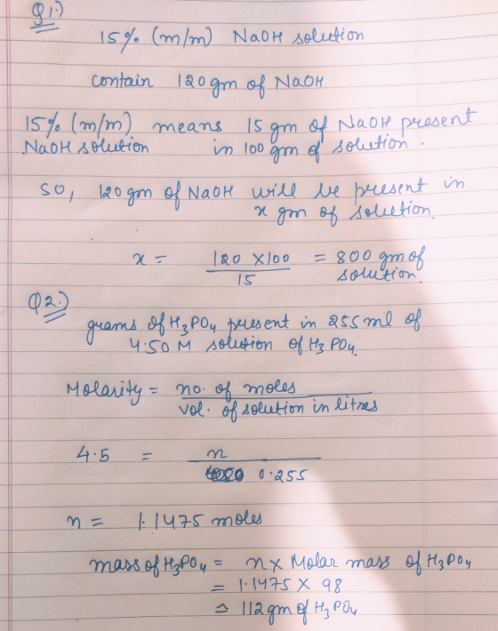 Is(m/m) NaoH Aelution contain IR0gm of NaoH IS (m/m) means NaoH Aplution pecesent Naok oution gm m loo SO l2ogm a NaoH will e