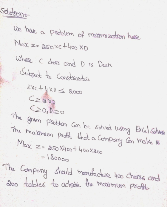 ue har a Prbleof maim aon hase haC dons and D 16 Des Co,D20 The ven psoblem Can be Solved ustng Exal slve The m a Company ae