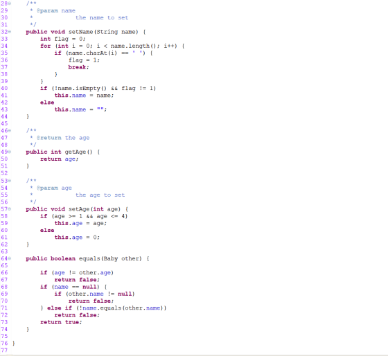 /** * @param name the name to set */ public void setName (String name) { int flag = 0; for (int i = 0; i < name.length(); i++