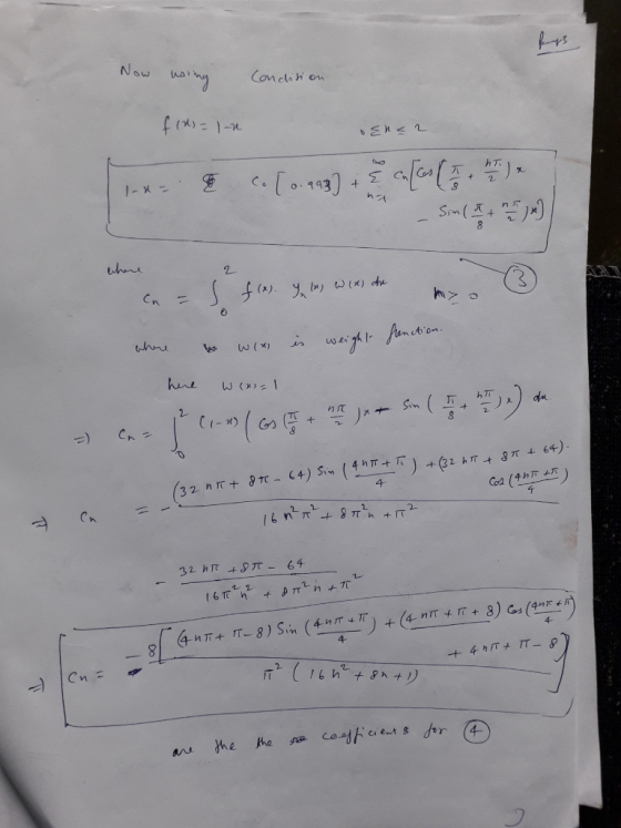 Now Condition f(x)=1 ocner -* - ) C.[0-993) + [-( - Sin ( 7 ) where *). In W (x) dhe where & win in weight function. here wer