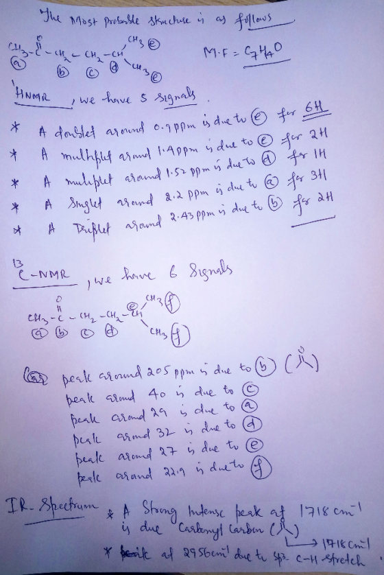 The most probedde skachure is as follows C HC 30 M. F=G440 CH ANAR , we have 5 signals & & * A doublet around o.gpom is due t