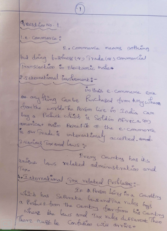 Ivaestion No. 1 Ilie. Commerce : E commerce moans nothing Trade (ors commercial buk doing business (or Tramscaction in Electr