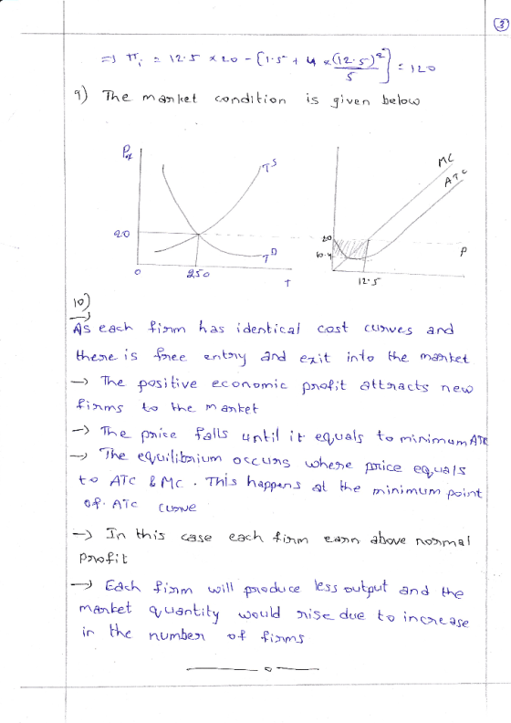 a t 125 XLV -(150 +4 (129) . 9) The market condition is given below MC A7c 10.N L 125 As each firm has identical cost curves