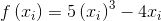 f\left ( x_i \right )=5\left (x_i \right )^{3}-4x_i