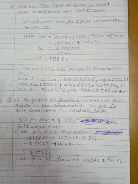 @ There are three types of exam lie. Level 1 exam, Level I exom and Level I exam. examination let estimated cost per type of