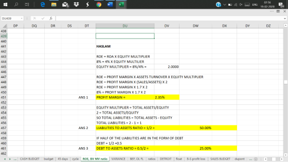 w 2 v 1* 5 ENG 02:36 10.02.2020 24 DU439 - X fix DPDQ DR DS DIDUDV DWDXDYDZA 438 439 440 441 HASLAM 442 443 444 ROE = ROA X E