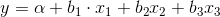 y = a + b121 +62.22 + b3.13