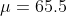 u=65.5
