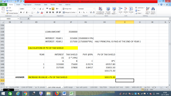 PV, FV, ANNUITY (Autosaved) - Microsoft Excel (Product Activation Failed) Review View Add-Ins Data - 2x AutoSum - A A = = = V