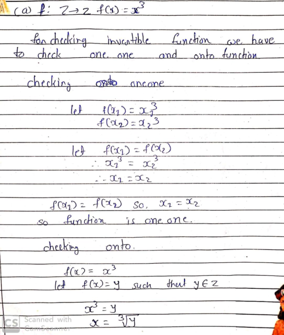 caf: 2+2 of Col) = cro to for checking check checking .: lef inventible function we have one one and onto function onto oncon