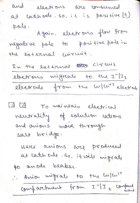 and electrons are consumed at cathode.so, it is positive (t) pole. . Again, electrons flow from negative pole to . positive p
