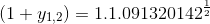 (1 + 1.2)= 1.1.0913201422