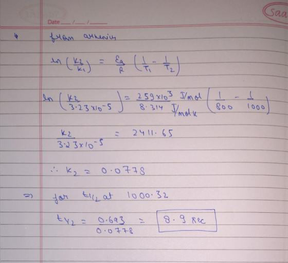 Saa Date from annenin inceleye ti tu) len ( 1 2 3 4 5 ) = 253 x 3 simol ( 16 ) K2 = 2411.65 3.23x10-s k, = 0.0778 for til,