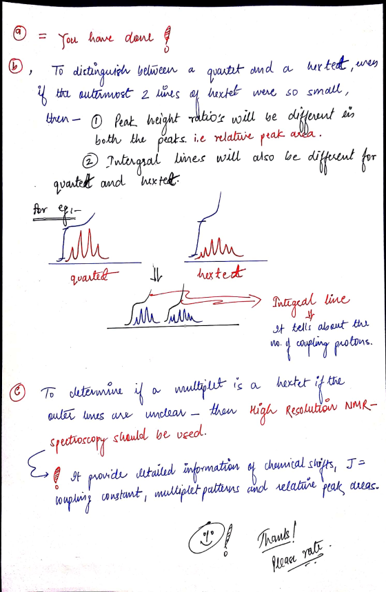 ① = you have done B, To distinguish belüeen a quartet and a Werteat, eres if the outermost 2 unes of hextet were so small, th