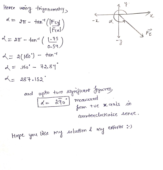 Hence using trigonometry, = 21 - tant (IFcyl) - xata 1 l Fal 2= 21 - tant / 1.75 ) 0.54 T= 2(180°) – tant 2= 360 – 72,84 Le
