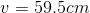v = 59.5 cm