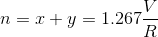 n = x + y = 1.267-