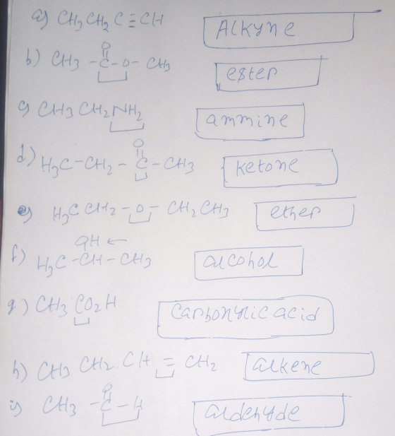 Ketone О) Сн, он, 2014 ГАкуте b) CH3 - & -o- Cats Lester C CHI CHINHA Cammine) 1) не-он - - он, кеtоmе е нас ол, - от 04, CH,