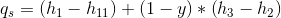 q_{s}=\left ( h_{1}-h_{11} \right )+\left ( 1-y \right )*\left ( h_{3}-h_{2} \right )