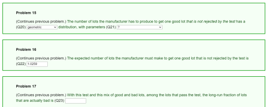 Problem 15 (Continues previous problem.) The number of lots the manufacturer has to produce to get one good lot that is not r