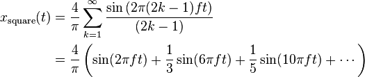 -sin (2π(2k-1),ft) (2k 1) 4 rsquare(t) = 규 2 ( k-1 sin ( 2π --