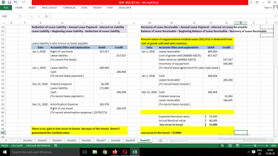 XIA 5 2020-09(2) SEP.xlsx - Microsoft Excel ? X FILE HOME INSERT PAGE LAYOUT FORMULAS DATA REVIEW VIEW DEVELOPER Sign in R45