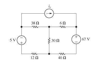 38 Ω 6Ω 5 V 30 Ω 67 V 12Ω 40 Ω