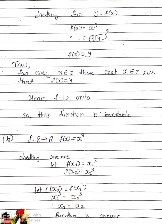 checking for y = f(x) fooz xa calg J . f(x) zy i Thus, for every ye2 that : p(x)=y there east X Ez such Hence, f is onto so,