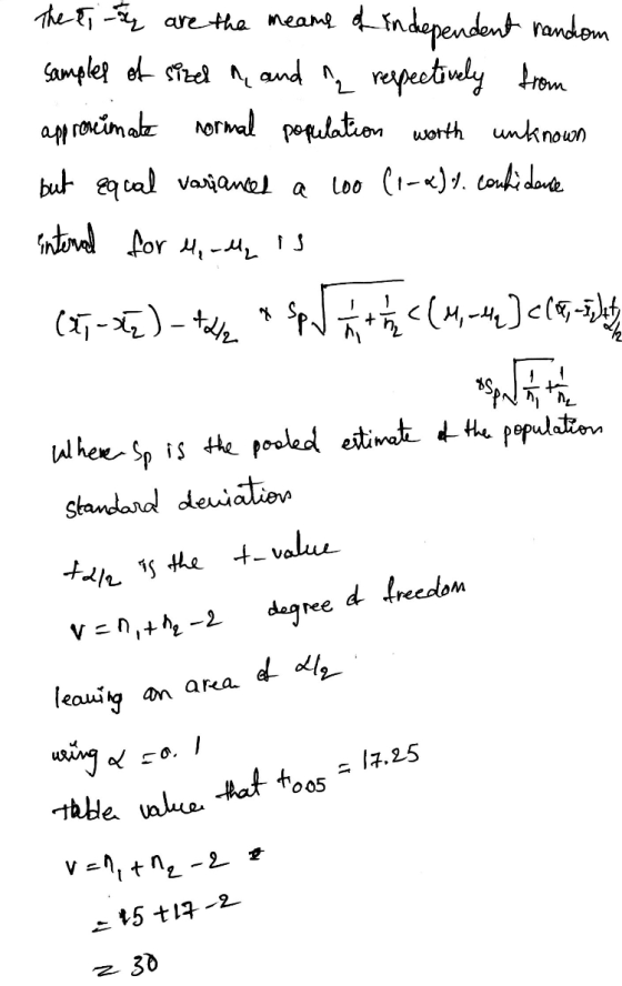 The E -y ae the meame d independent random Sampler of sized n and ^_ respectivly trom ay rovimate normal poqulation worth unk