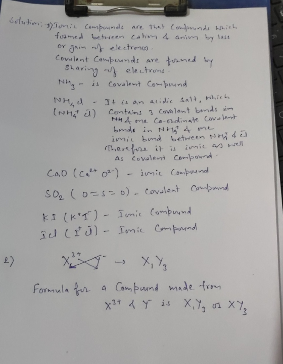 ition: 1) Tonic compounds are that comprende which fosmed between cation 4 anim by loss or gain of electronis). Covalent Comp