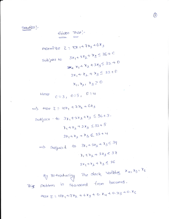 Souo Giveo Trat Subject to 3x,+2x2+X3 <3C+c HeYe na r Z. (ox, t22, t.GR3 By otroducing Thig ProblemStansoral rom becomes
