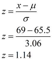 Z=x-u 2_69–65.5 3.06 Z = = z = 1.14
