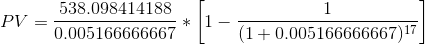 538.098414188 0.005166666667 || (1+0.005166666667) 17