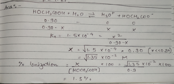 Ans- HOc, oot+ + H2O H2O +НОСН, СОО б. 90 - o o О.30 - x к - 1. Sx со 4 - 2 0.90 -х х = 1, 5 x со 4 го, 30 (x<o 96) = 1.35 x
