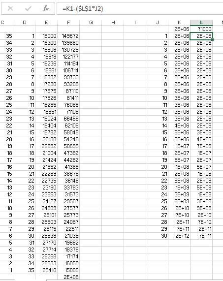 x fc =K1-($L$1*2) C D E F G H I & 898828 S 1 2 3 4 5 6 7 8 9 10 11 12 13 14 15 16 17 18 19 20 21 22 23 24 25 26 27 28 29 30 3