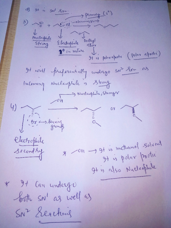 d) et is sal krn 3) + d Primary (19) ow →leaving group on Nucleophile (Polar aprotic) 2 yn a String Electrophile Diethyl 10 i