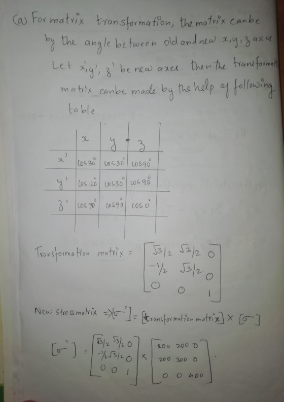 lo angle between old andnew x 1,has( u Let 4,2, b folla5% ollowino matrix-canbe made by the help table 2- 200 200 o o o I