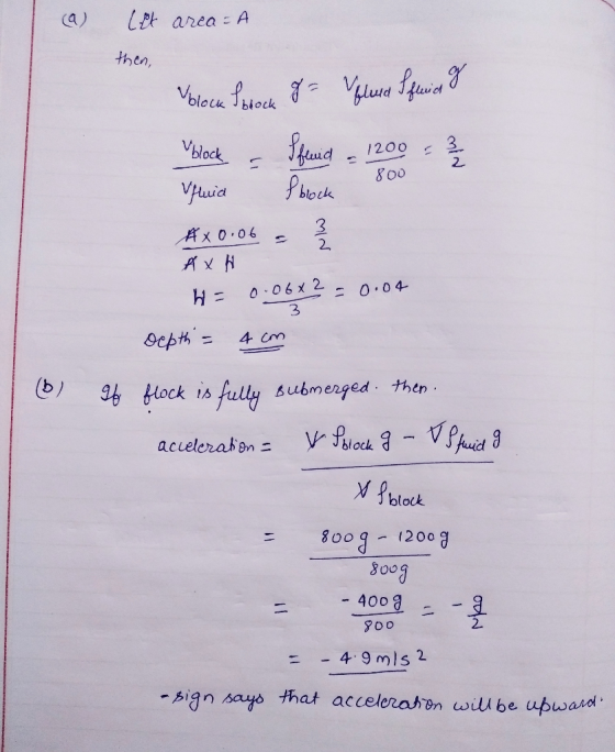 @ (et area - A 800 Мы». 1. 1. Уша краси bock - Ifund = 1200 = 3/4 Vfluid block #x0.06 a 2 A x H H = 0.06x2 = 0.04 ocpth =