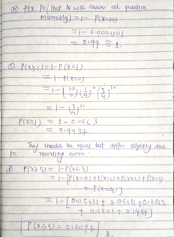 () Ptx Pr/that te will answer ell quustn ति= = कितय्पकाप्य OPlx -Px4) O.0563 ০।१५31 Thcy to Sheulal te equal beut diffev stig