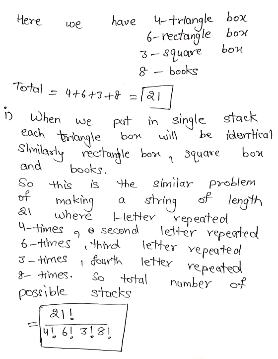 Here we have 4- bon - triangle 6-rectangle boul 3-square 8 books bou Total 4+6+348 =121 in when each triangle we 1 Square a p