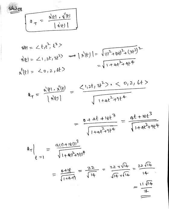 <1,27, 37)< 0, 2, 6t > solchon at glit. alu lalt) I 91H <tit² t> Alt) = <1,28, 3t² let) 1= √u²+28² (312) eilt) <0, 2, 6t> 1