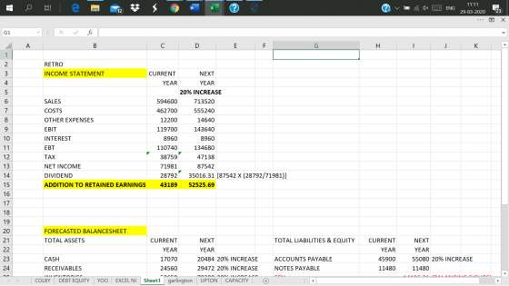 11:11 w W x 2 cm i v to a 1x 3 ENG 29-03-202023 ... X G1 X fic A D E F G H 1. nm 00 7 RETRO INCOME STATEMENT CURRENT NEXT YEA