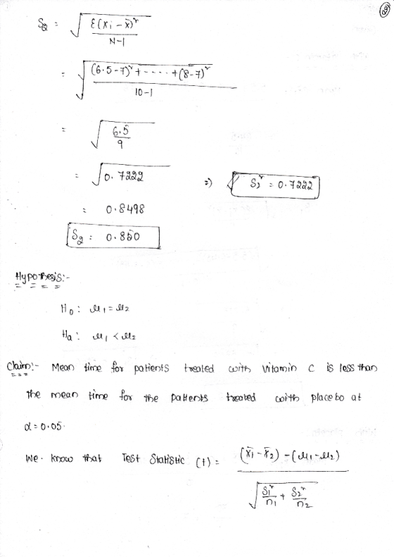 N- C6-5- (8-) 10- 6.5 S 0.2a2 0.8498 0.850 HypofegS Mean time fo paientS vitamin vented C iS less ttar Hme fox te te mean the