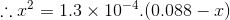 :..? = 1.3 x 10-4 (0.088 - 1)