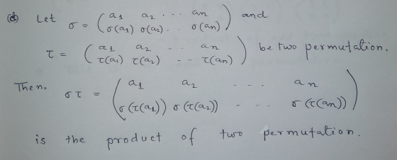 cel Let az and 002) (ar) - ocan) Cocan (acand clar) az an be two permutation. T = t(an) Then, ro (ortos) o (eca) & (ecan)) (