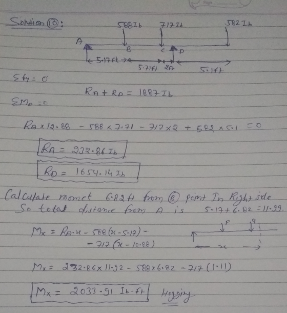 Solution (@ S881.b 7.12.11 582 Ib A 3 597814 5.71Ft 25 5.147 Sty=0 RAARD = 1887 I b Emeo RAX 19.88 588 x 7071 - 717X2 + 582 x