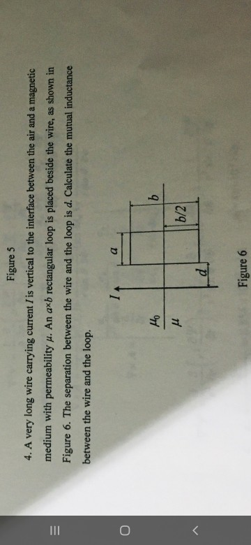 Figure 5 4. A very long wire carrying current I is vertical to the interface between the air and a magnetic medium with perme