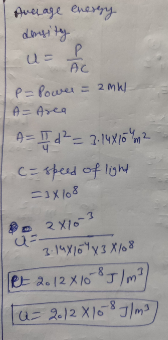2X107 дva e eary- density Р PC P= Power = 2 mW е — еса - 4-= 2.14% 16% - c=speed of light —1x lo8 а. 1 1чује уз х/6 8 а(2 х 1